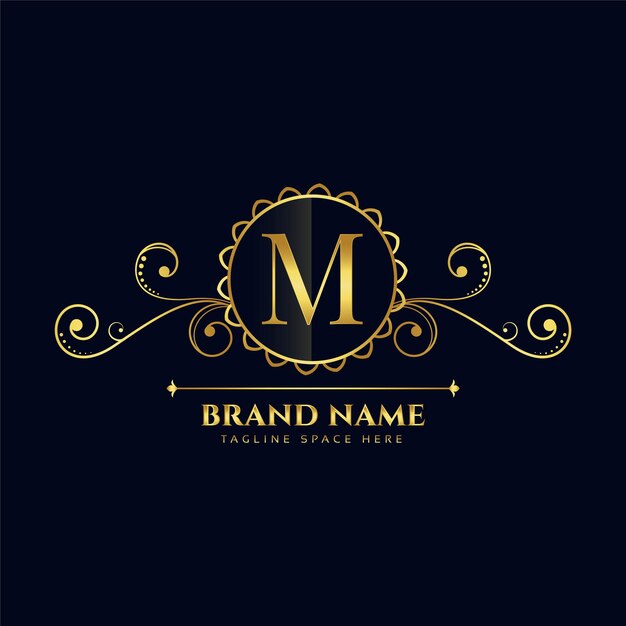 Lettera M logo di lusso concept design