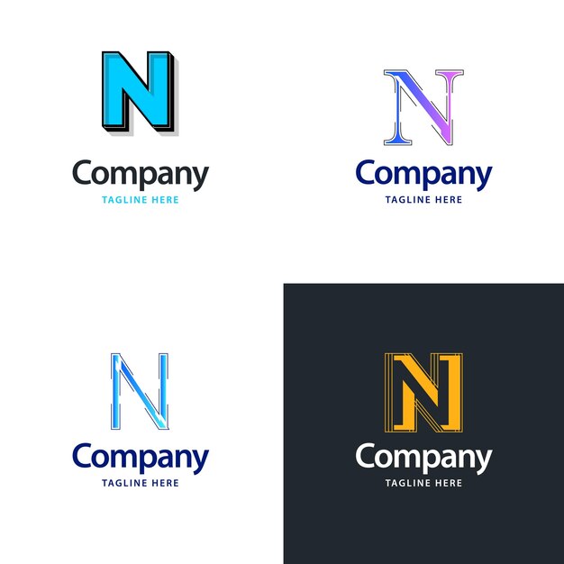 Lettera N Big Logo Pack Design Creativo Design moderno dei loghi per il tuo business