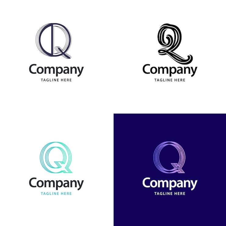 Vettore gratuito lettera q big logo pack design creativo design di loghi moderni per il tuo business