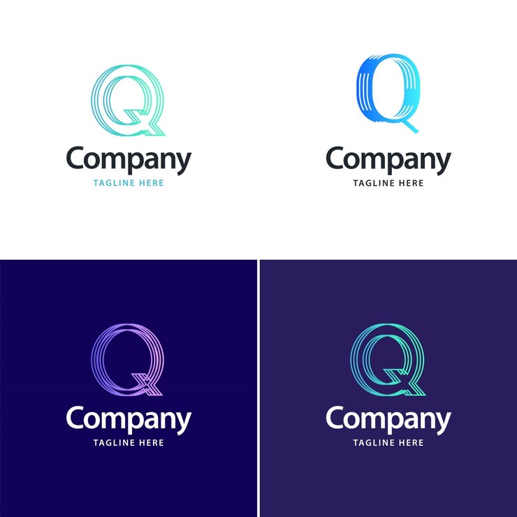 Vettore gratuito lettera q big logo pack design design moderno e creativo dei loghi per il tuo business illustrazione del nome del marchio vettoriale