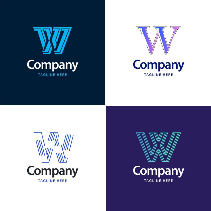 Vettore gratuito lettera w big logo pack design creativo design moderno dei loghi per il tuo business