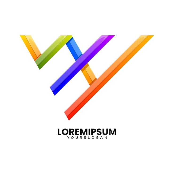 Vettore gratuito lettera w h colorata icona logo design