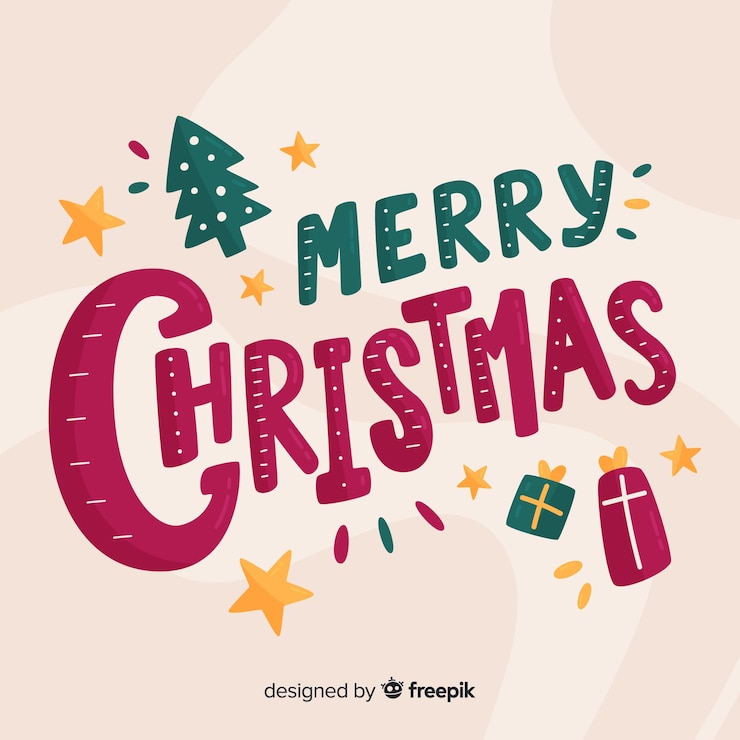 Vettore gratuito lettere di buon natale