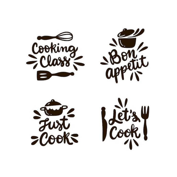 Vettore gratuito lettere di cucina disegnate a mano