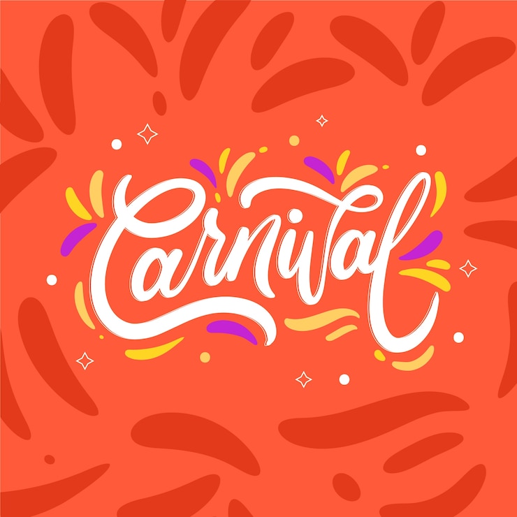 Vettore gratuito lettere piatte del carnevale.