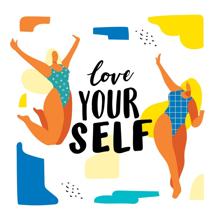 Vettore gratuito lettering body positive