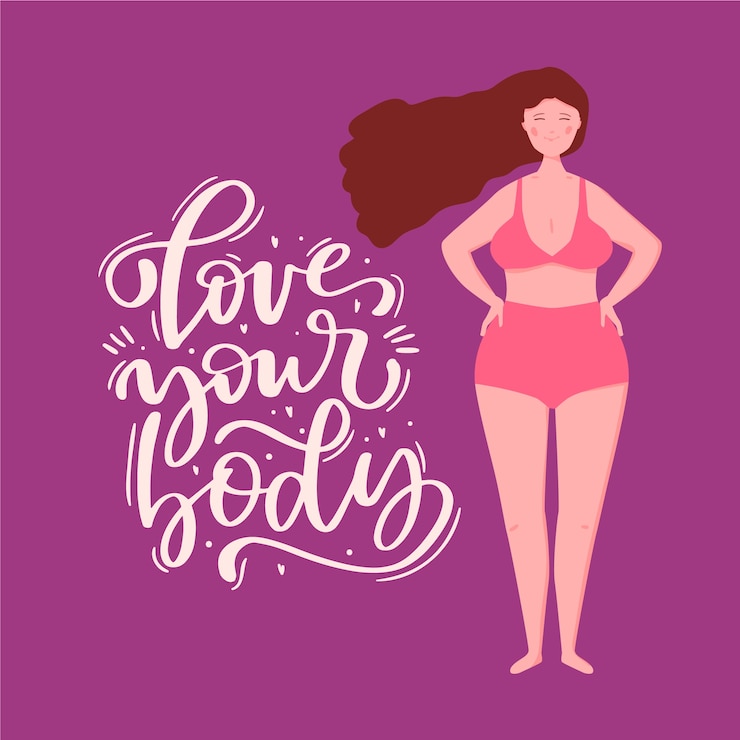 Vettore gratuito lettering body positive