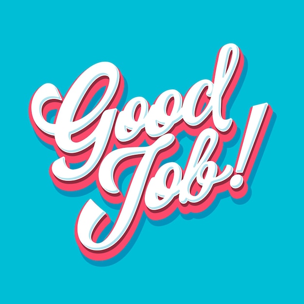 Lettering buon lavoro disegnato a mano