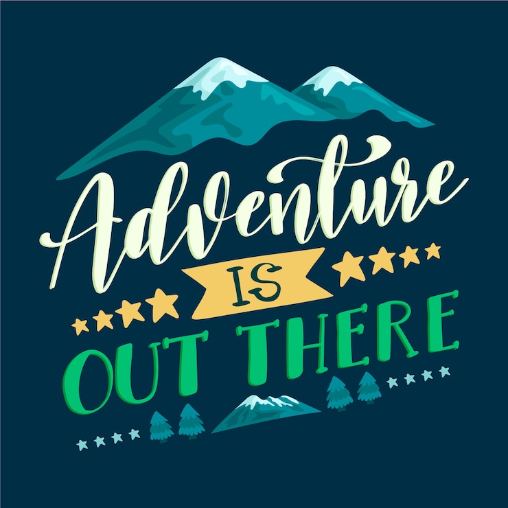 Vettore gratuito lettering di viaggio avventura