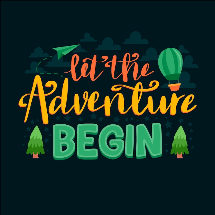 Vettore gratuito lettering di viaggio avventura
