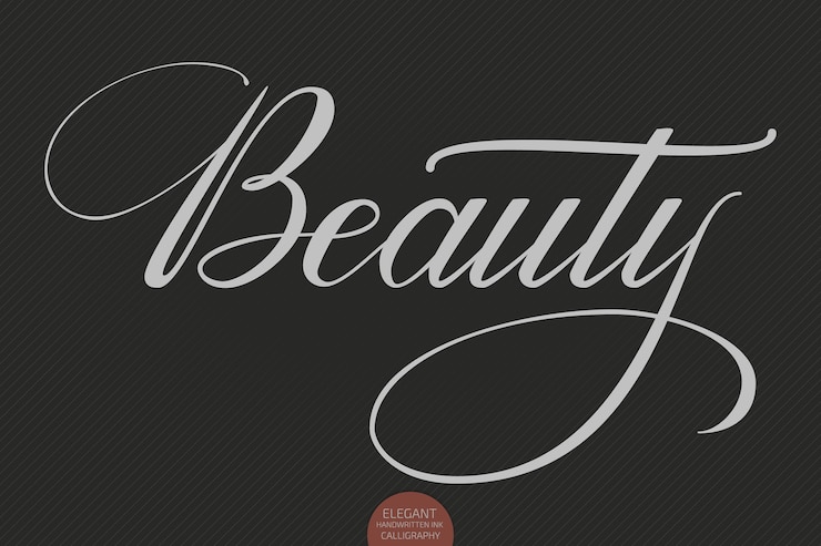 Vettore gratuito lettering disegnato a mano bellezza. elegante calligrafia manoscritta moderna.