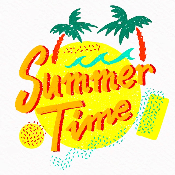 Vettore gratuito lettering estivo con palme