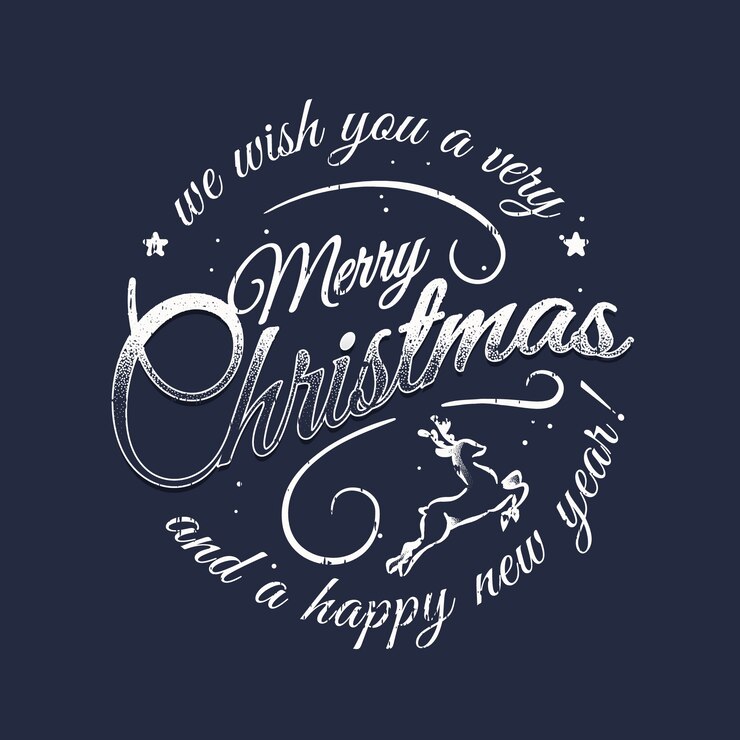 Vettore gratuito lettering natale vintage