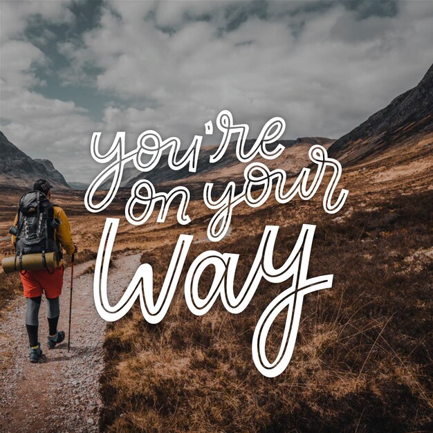 Lettering positivo con il concetto di foto