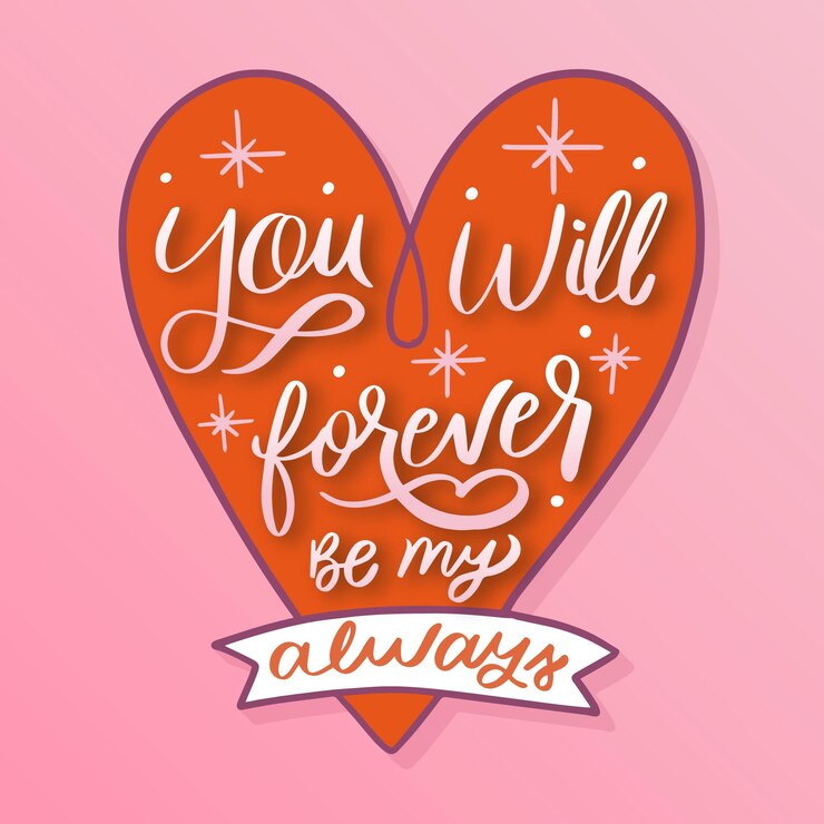 Vettore gratuito lettering romantico per san valentino