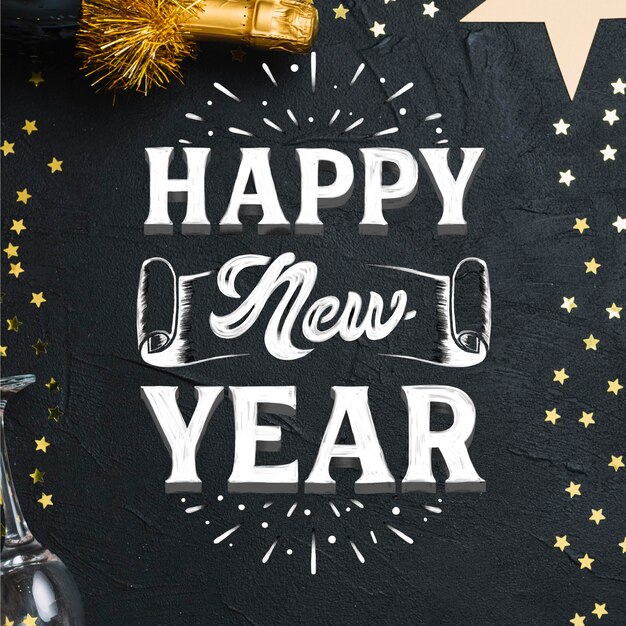 Lettering vintage felice anno nuovo 2021
