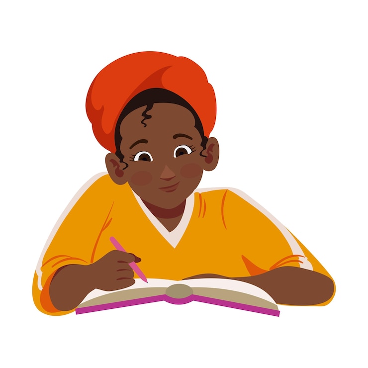 Vettore gratuito lezione di scrittura e lettura donna illustrazione isolata