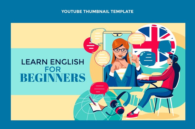Lezioni di inglese piatte miniatura di youtube