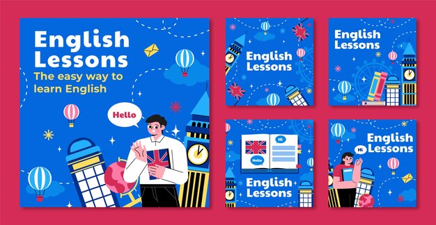 Lezioni di inglese progettazione di modelli Instagram