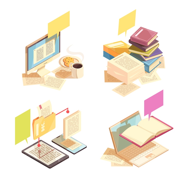Vettore gratuito library 2x2 design concept