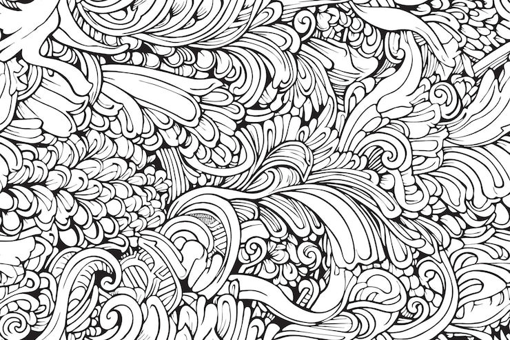 Vettore gratuito libro da colorare linea organica irregolare senza cuciture