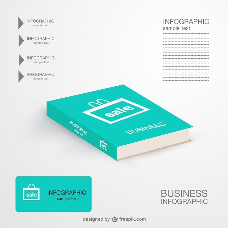 Vettore gratuito libro di marketing infografica