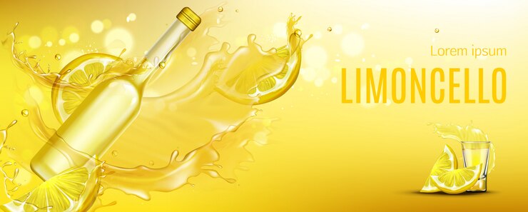 Vettore gratuito limoncello realistico aggiungere banner