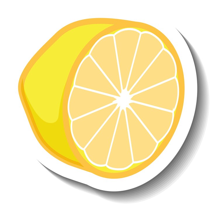 Vettore gratuito limone tritato in stile cartone animato