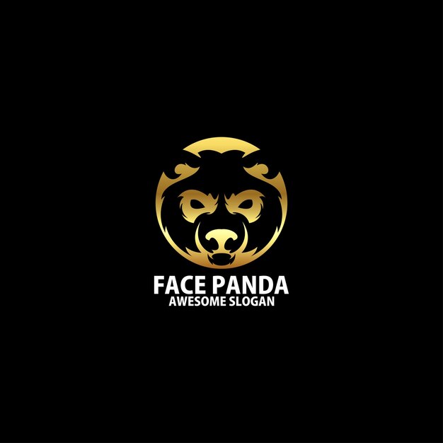 Linea di lusso per il design del logo Face panda