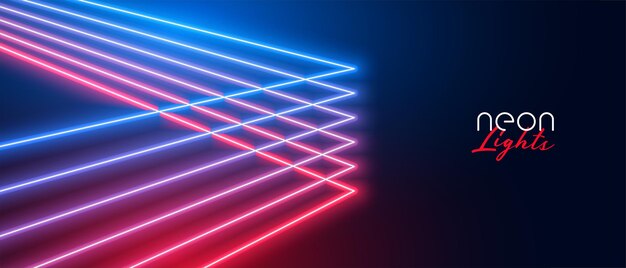 Linee al neon effetto luce banner design