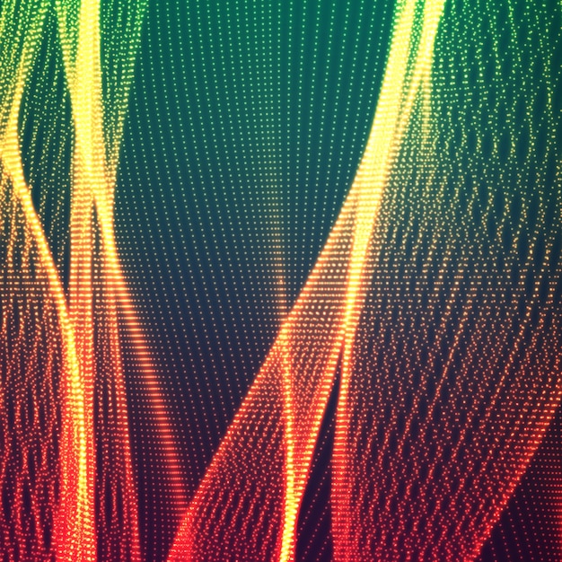 linee ondulate luminose di particelle