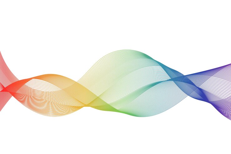 Vettore gratuito linee ondulate sfondo arcobaleno astratto