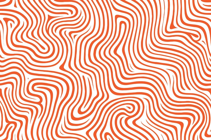 linee organiche irregolari a sfumatura arancione su sfondo bianco