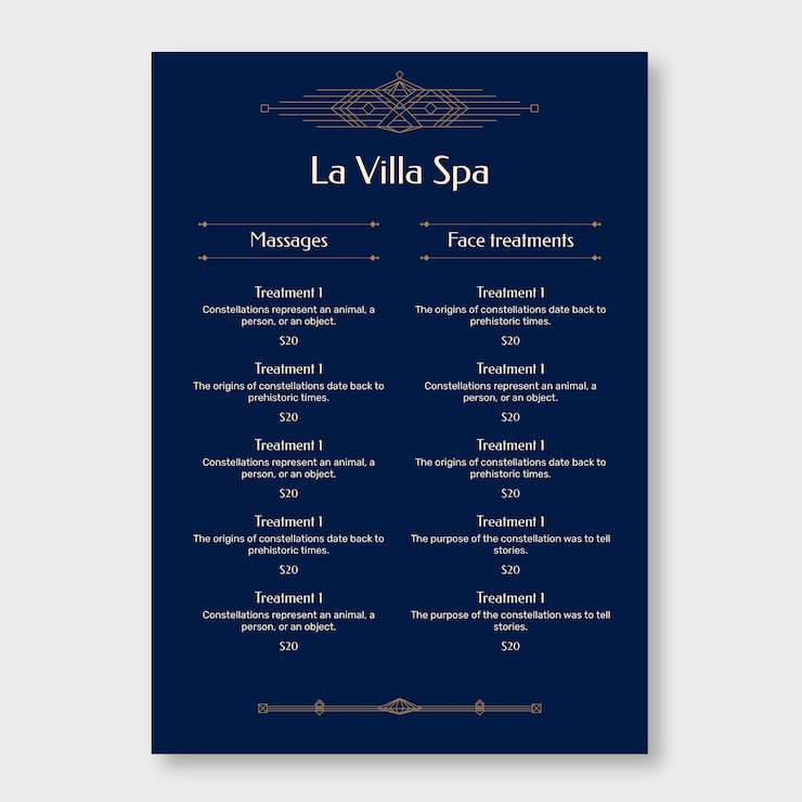 Vettore gratuito listino prezzi spa d'epoca