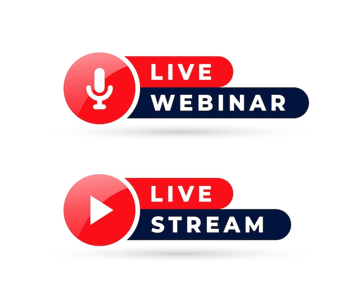 Vettore gratuito live streaming or broadcast symbol for web channels