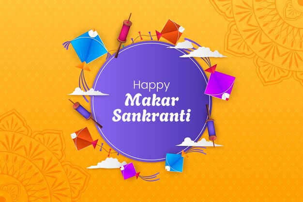 Lo sfondo gradiente per il festival di Makar Sankranti