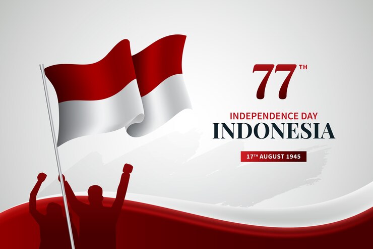 Vettore gratuito lo sfondo realistico della giornata dell'indipendenza dell'indonesia