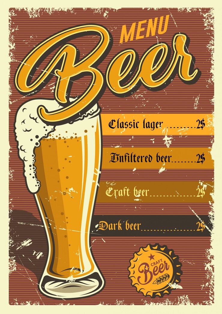 Vettore gratuito locandina pub vintage.