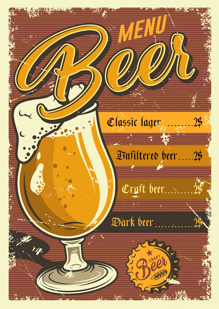 Vettore gratuito locandina pub vintage.