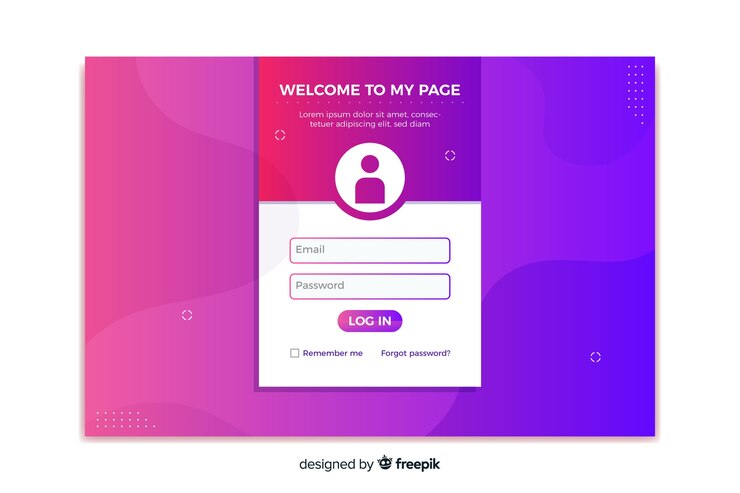 Vettore gratuito log gradiente nella pagina di destinazione