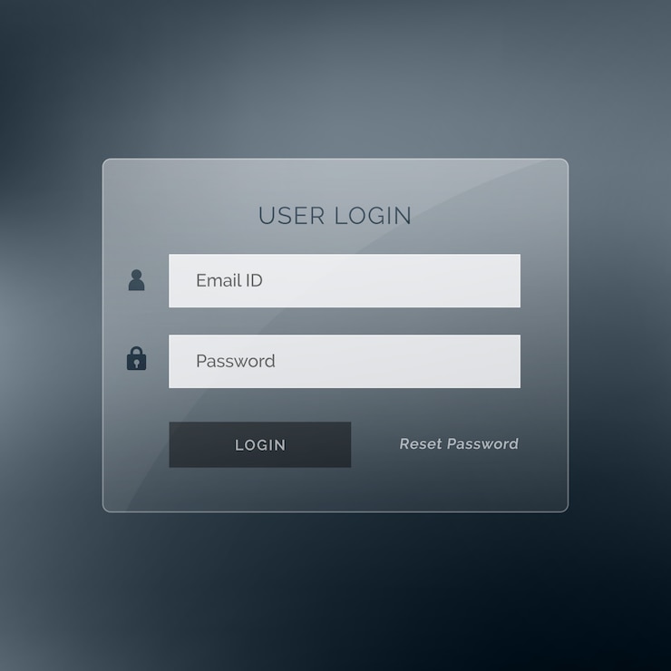 Vettore gratuito login scuro modello di progettazione dell'interfaccia utente