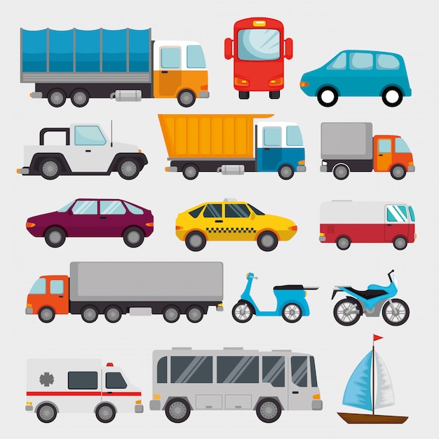 Logistica di trasporto veicoli set