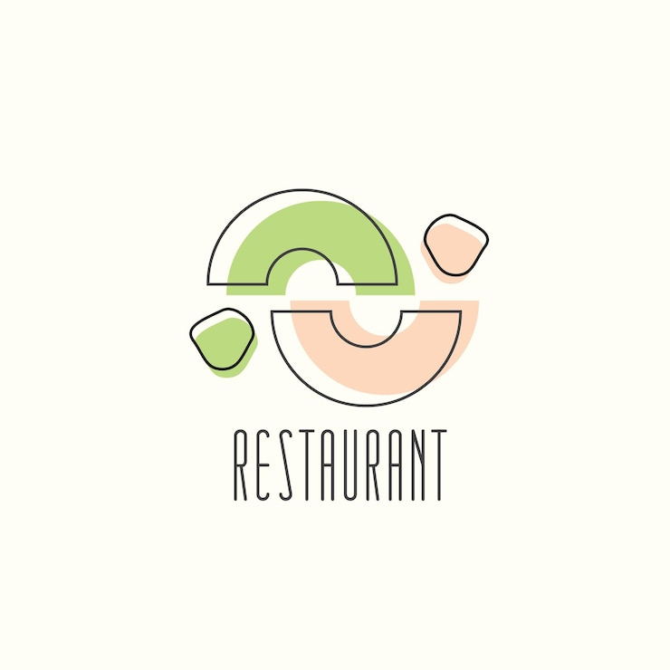 Vettore gratuito logo alimentare astratto verde e crema