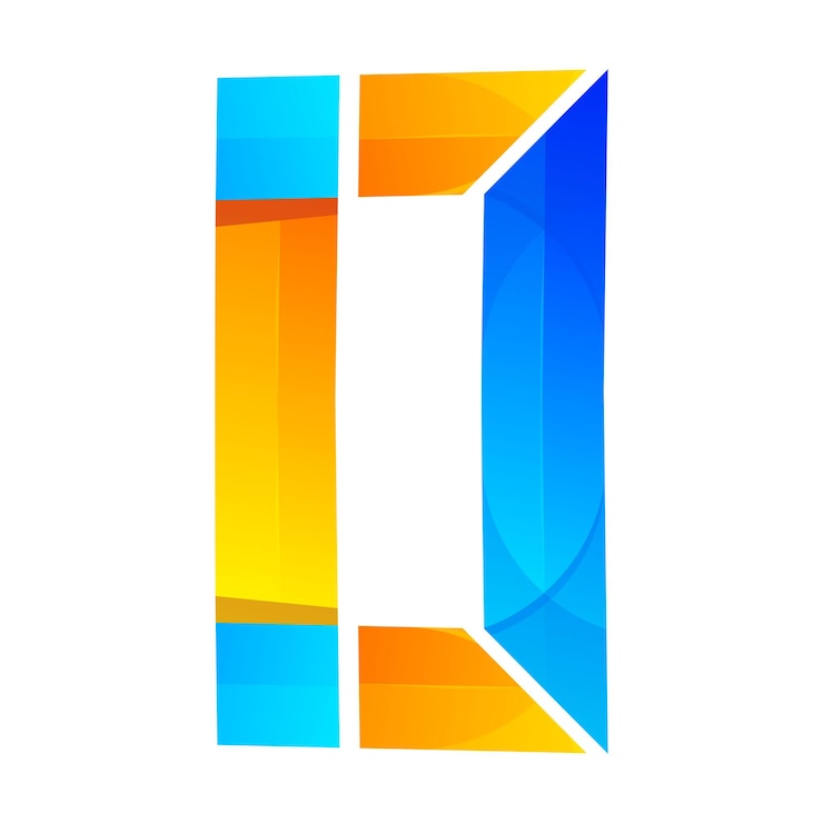 Vettore gratuito logo colorato lettera o gradiente
