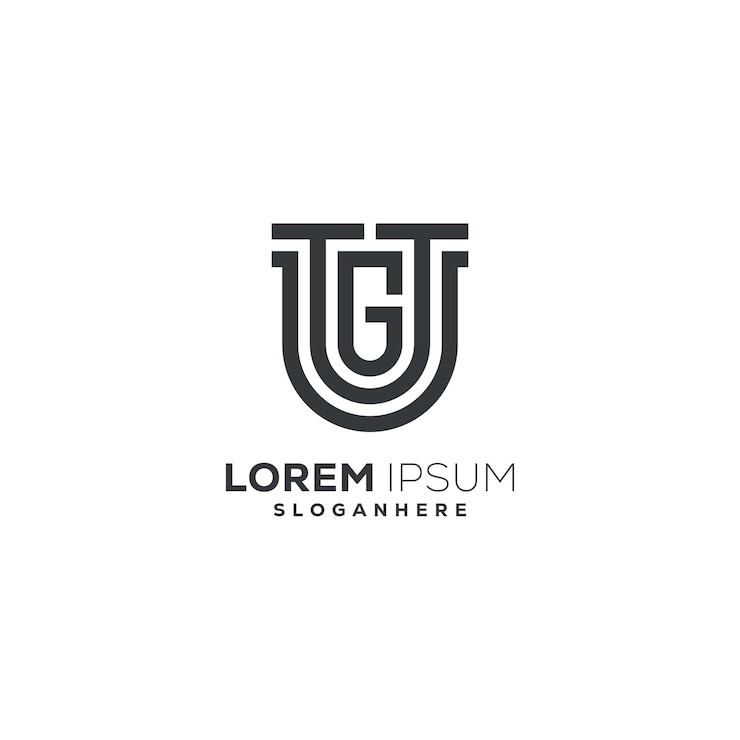 Vettore gratuito logo combinazione delle lettere g t u