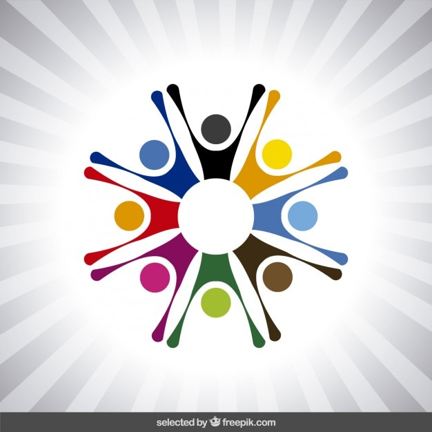 Vettore gratuito logo con avatar umane astratte