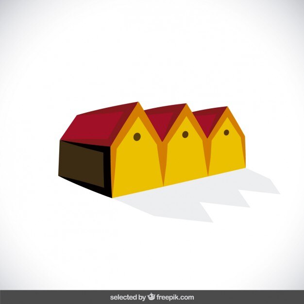 Vettore gratuito logo con case 3d