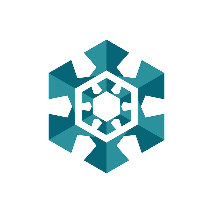 Vettore gratuito logo del fiocco di neve geometrico