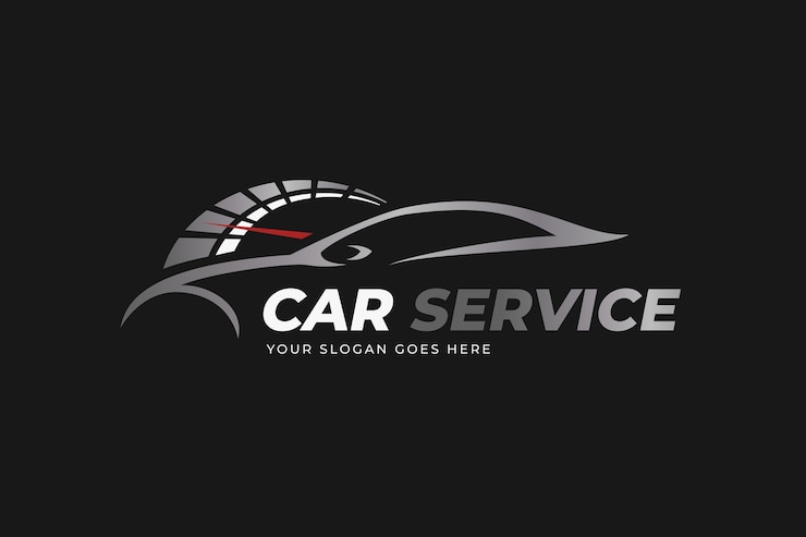 Vettore gratuito logo del servizio auto sfumato