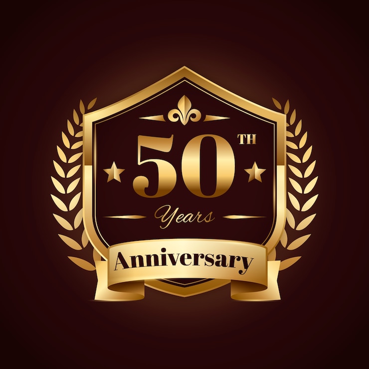 Vettore gratuito logo dell'anniversario d'oro sfumato
